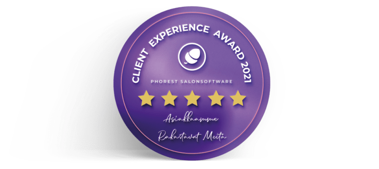CEA-Phorest-client-experience-award-2021-Beauty-Beaivi-paras-kauneushoitola-Helsinki-Kamppi-SKY-kosmetologi